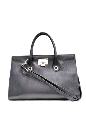 Jimmy Choo Black Leather Satchel with Shoulder Strap